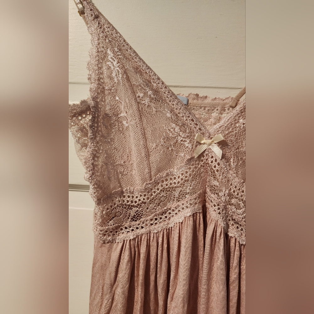 Eberjey Blush Lace Chemise Nightgown Slip Nightie